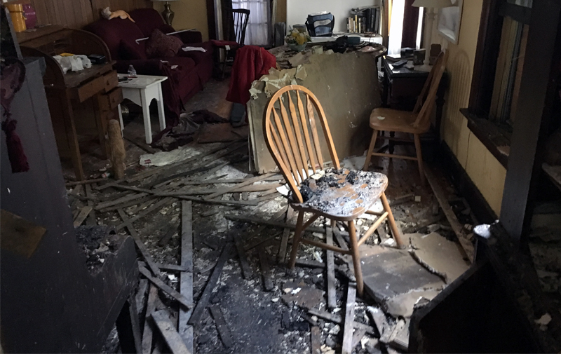 Image of apartment fire aftermath