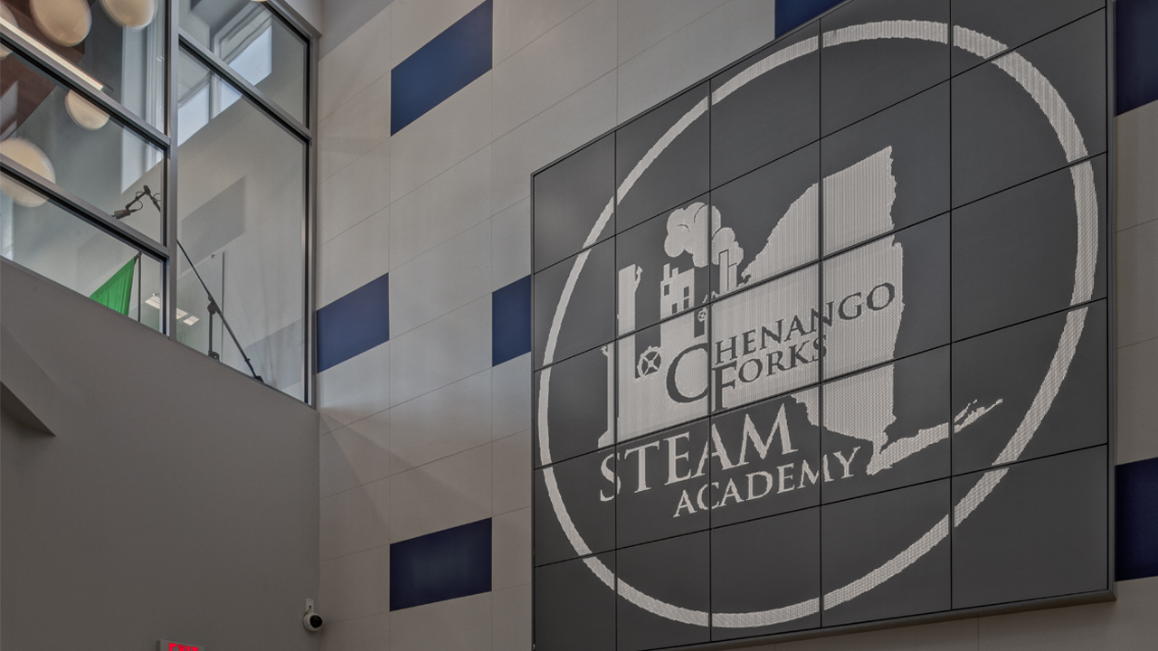 Close-up of interior signage at Chenango Forks Central School District