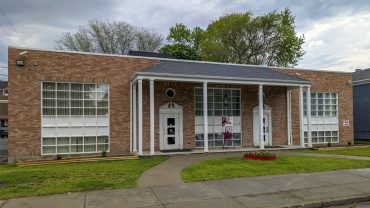 Exterior view of the Salvation Army building.