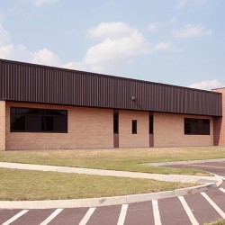 Exterior side of building addition.