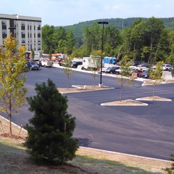 Image of newly paved parking lot.