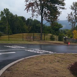 Imge of parking lot with directional features.