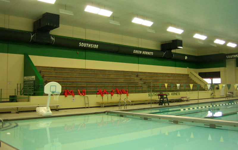 Interior image of school swimming pool.