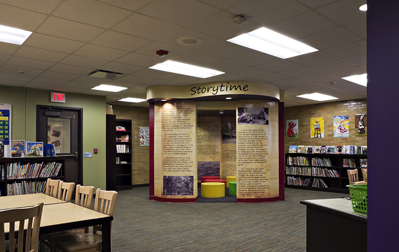 Interior image of storytime area inside Worcester Central School District