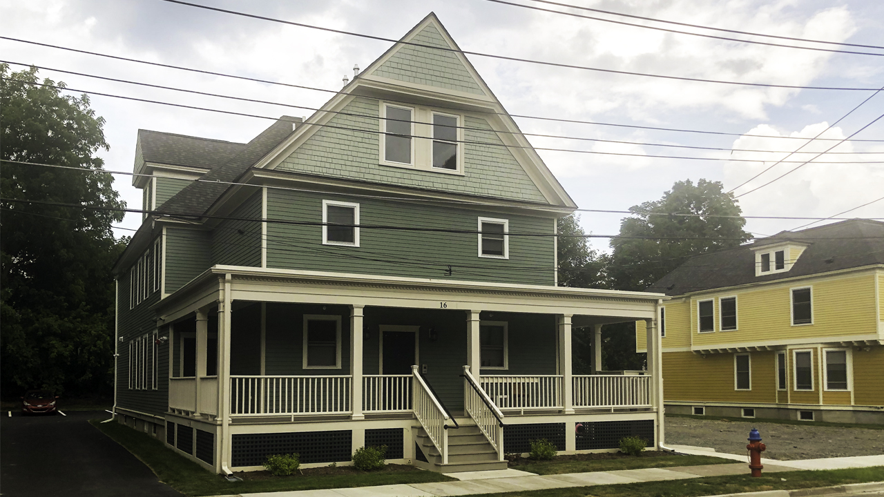 Exterior view of 16 Crandall Street in Binghamton, NY, showcasing one of the revitalized affordable housing buildings from Keystone’s rehabilitation project.