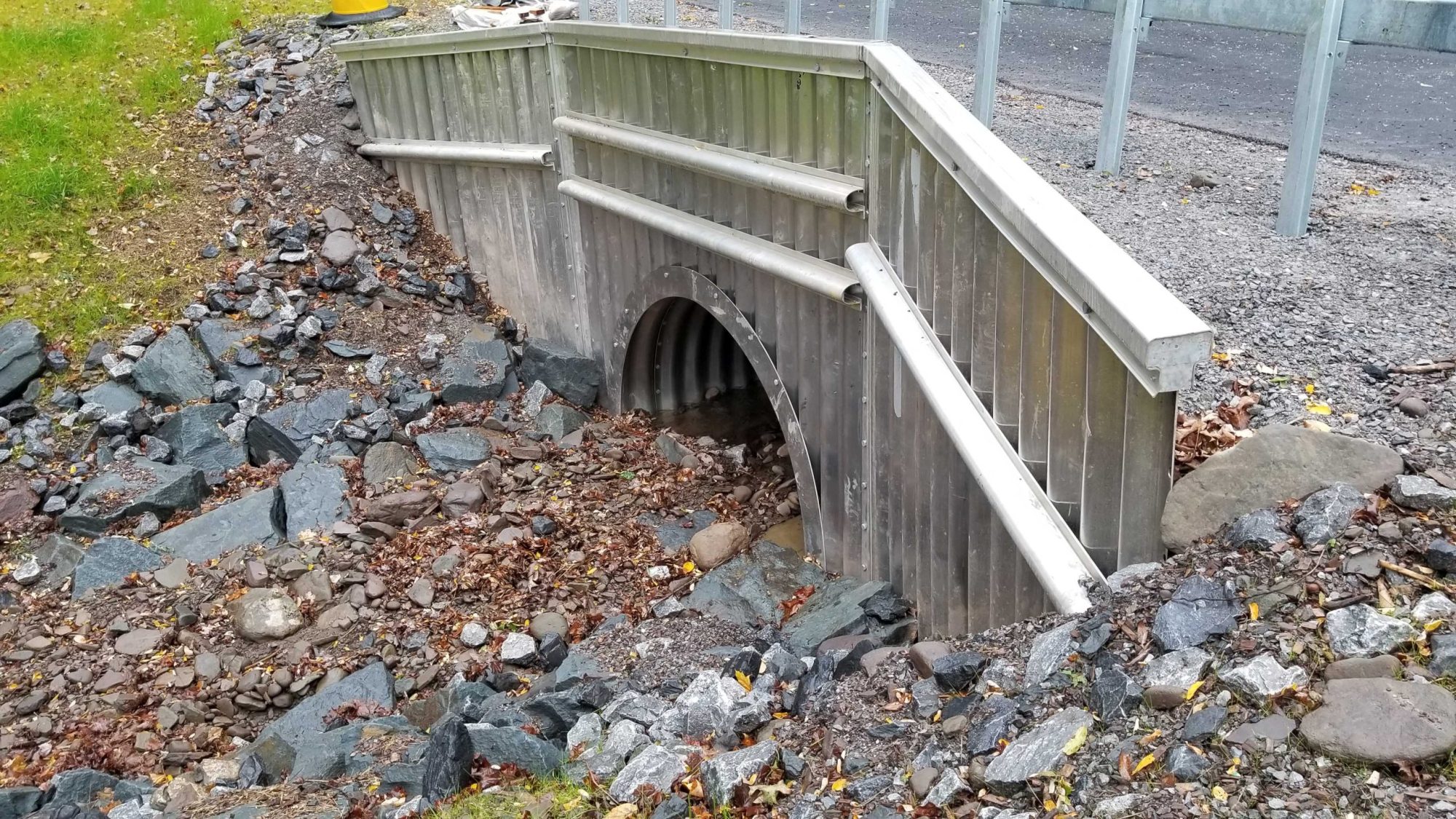 Steel culvert over Scotts Brook in the Village of Margaretville, New York.