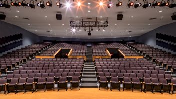 Interior view of the Washingtonville Central School District's High School auditorium, showcasing its spacious seating for performances, events, and school gatherings.