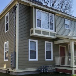 Exterior view of 12 Mather Street, a newly renovated house providing affordable housing as part of the North of Main Revitalization Project.