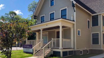 Exterior view of 43 North Street, a newly renovated house providing affordable housing as part of the North of Main Revitalization Project.