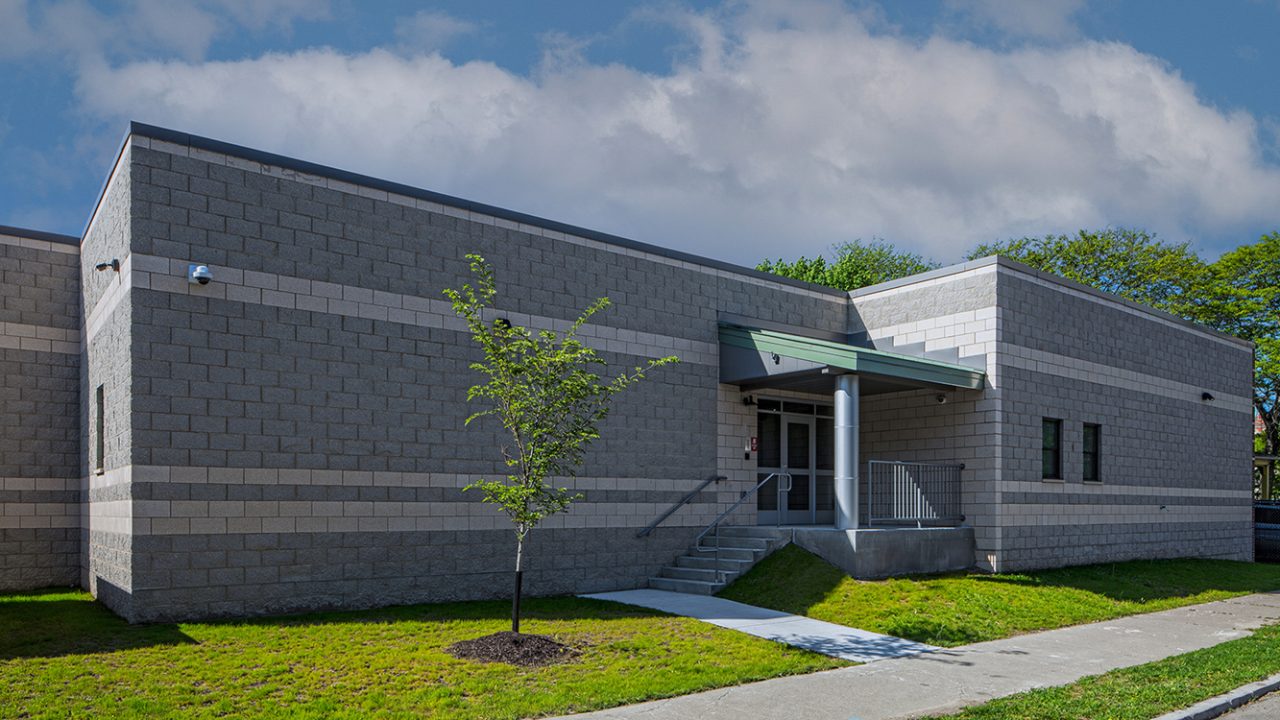 Exterior view of the City of Binghamton Fire Station in New York, showcasing its modern design and emergency response facilities.