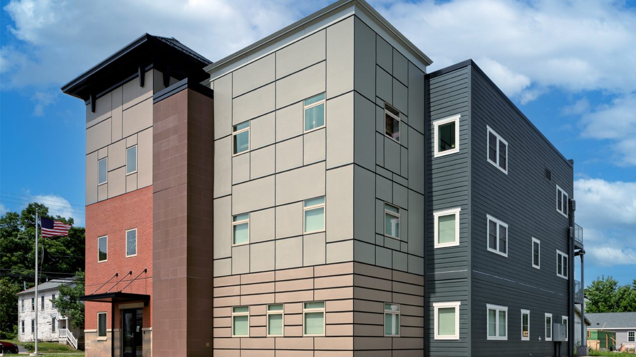 Exterior view of Delaware County Administration Building in New York, featuring its administration offices and architectural design.